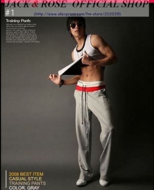Wholesale Men HOT SELL Casual & Stylish Rope Training Pants Free shipping Grey /black/red